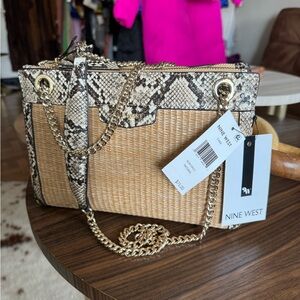 New Nine West Faux Snake Skin Purse